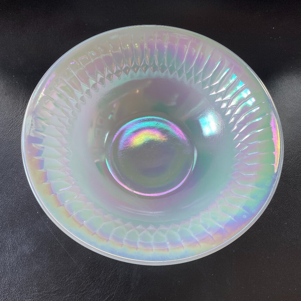 Vintage Federal Glass Lustre Iridescent Moonglow Serving Bowl